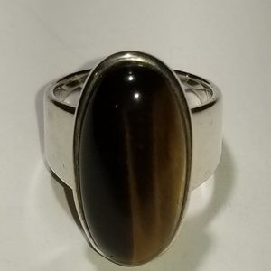 Elongated Oval Tiger's-eye Ring